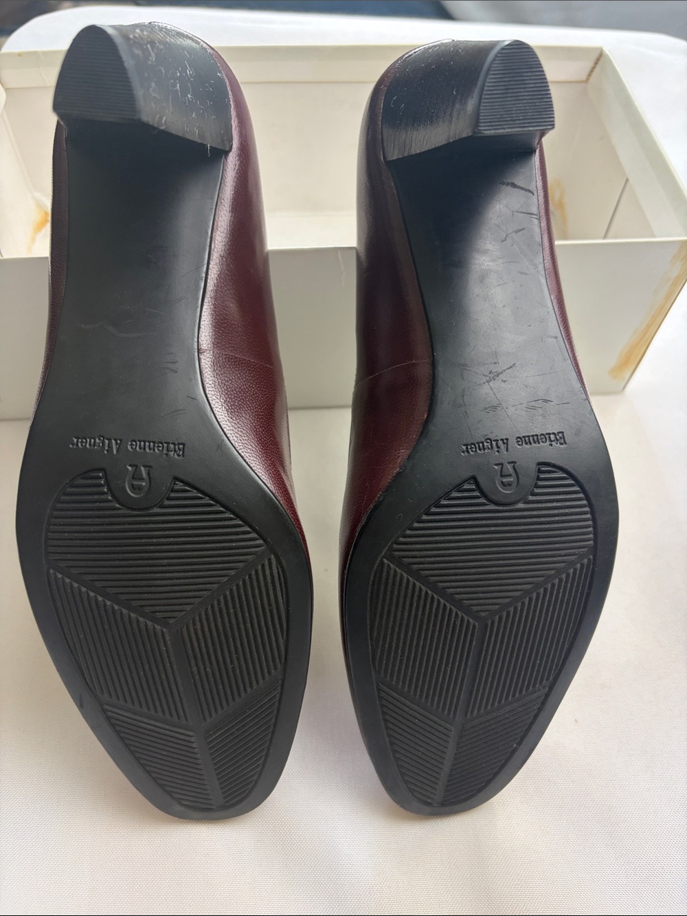 Etienne Aigner Women's Dark Burgundy Leather Pumps - Picture 4 of 7